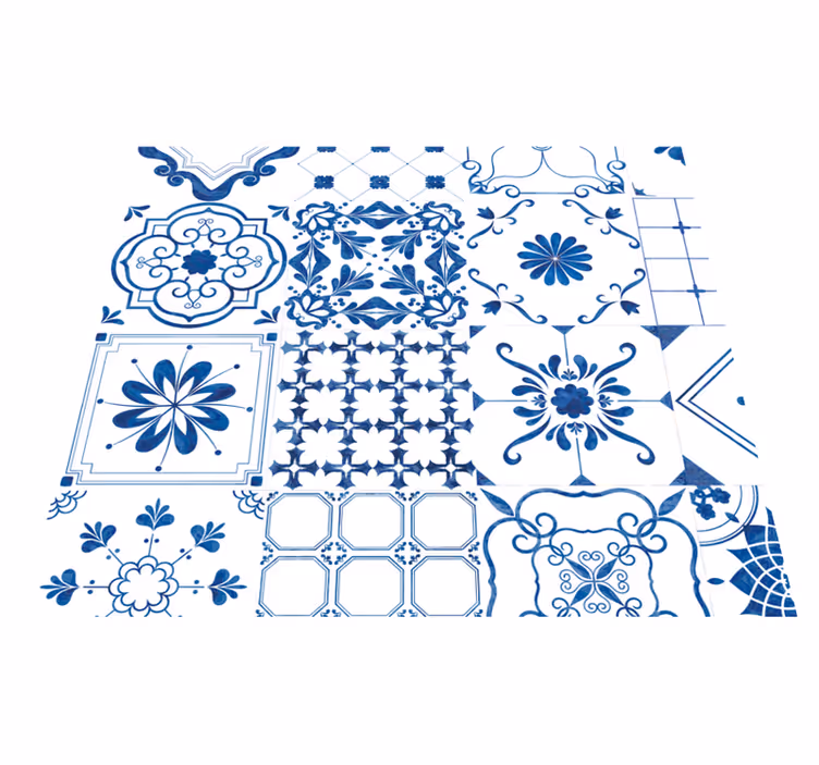 Outdoor vinyl rug in nordic tile design - TenStickers