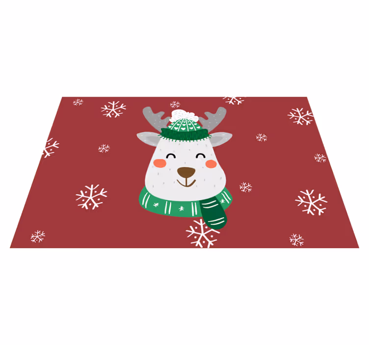 Red vinyl rug christmas deer for kids - TenStickers
