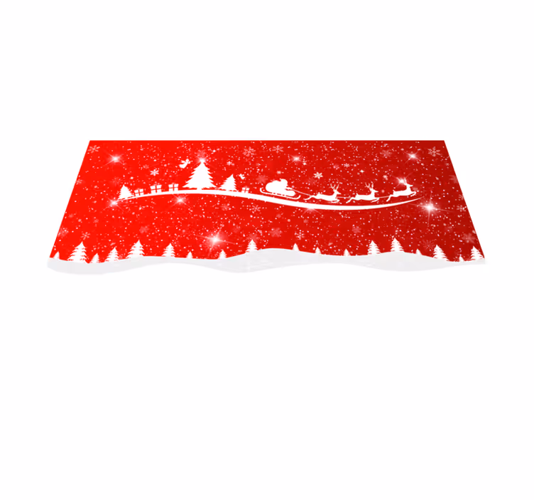 Red vinyl rug christmas wave pattern - TenStickers