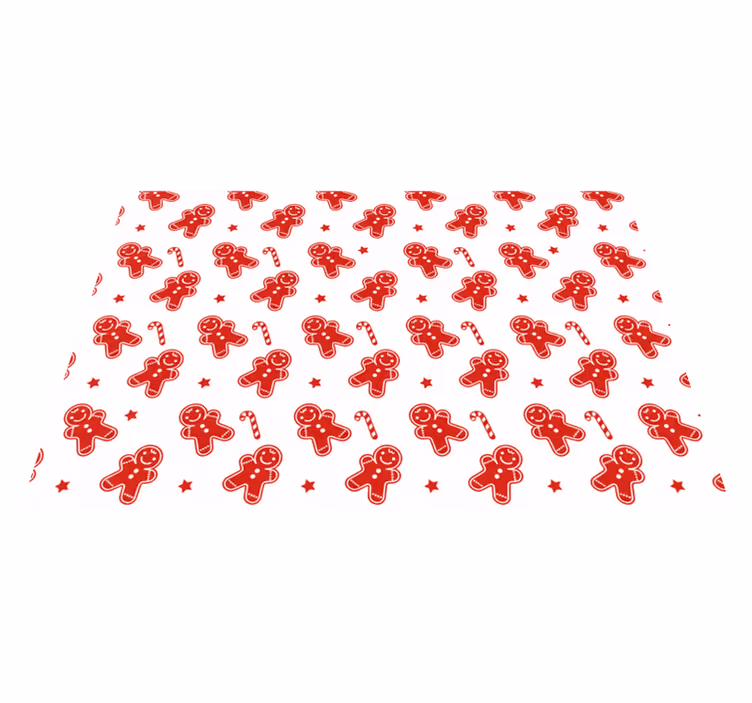 Red vinyl rug with christmas cookies design - TenStickers