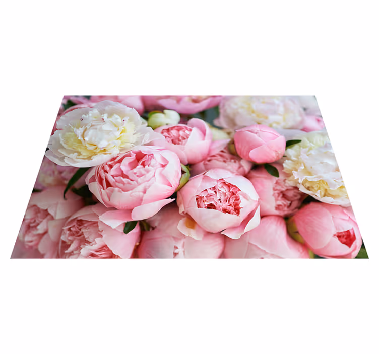 Pink vinyl rug bouquet of pink roses - TenStickers