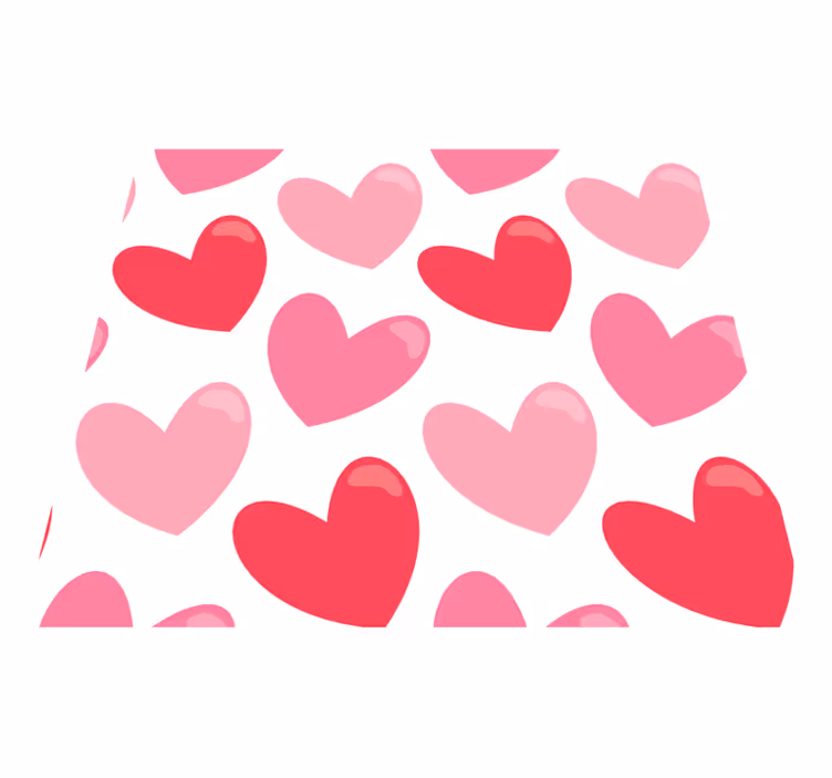 Pink vinyl rug in large heart shapes - TenStickers
