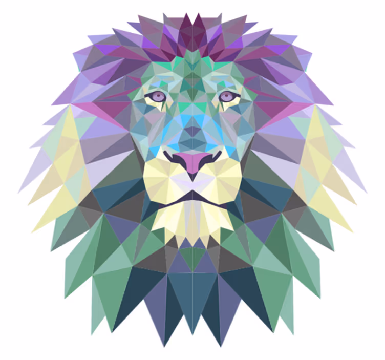 geometric lion animal mat - TenStickers