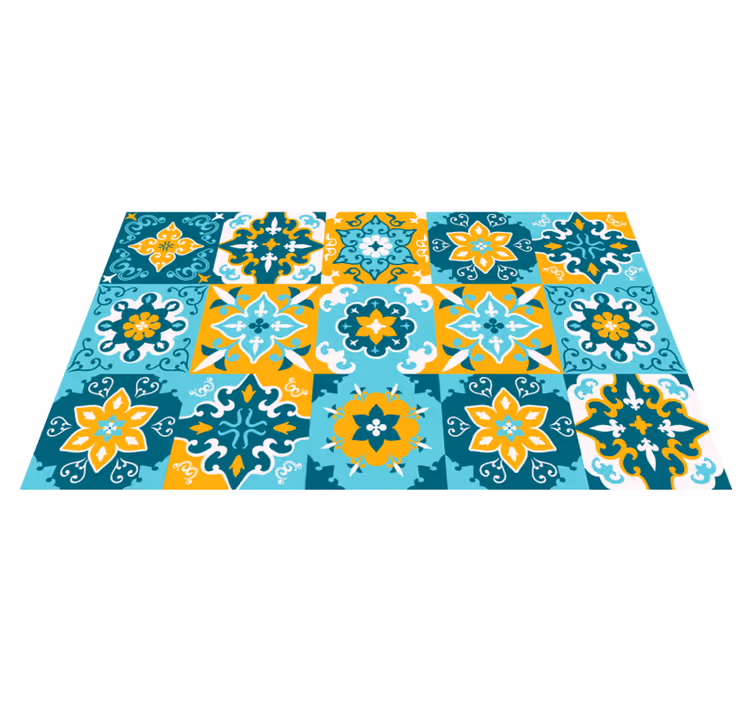 Geometric Tile Effect Surface tile carpet - TenStickers