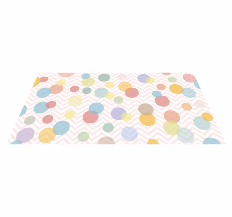 Colorful Polka Dot Chevron playroom rug - TenStickers