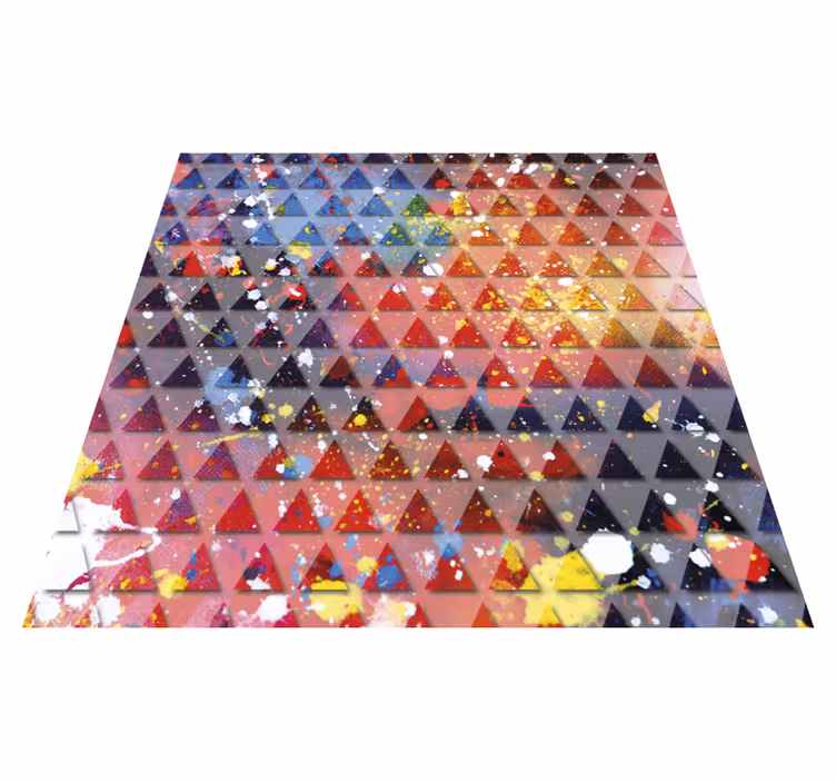 Abstract Triangular Mosaic geometric vinyl rug - TenStickers