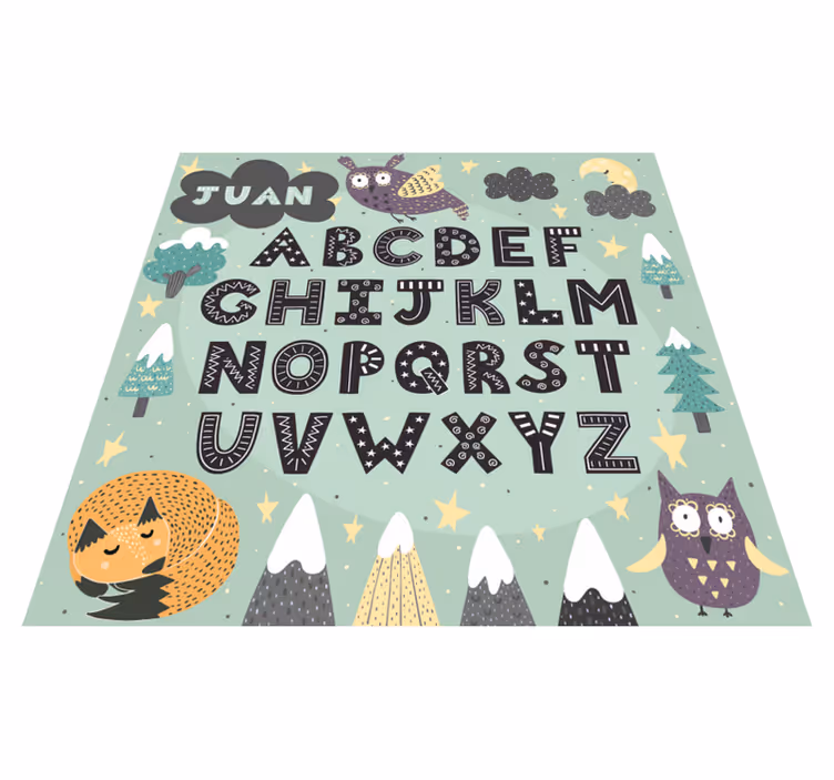 Alphabet Learning Decor custom vinyl rug - TenStickers