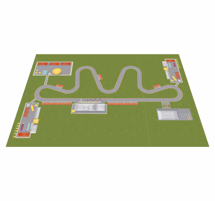 Playful Roadway Map road vinyl rug - TenStickers