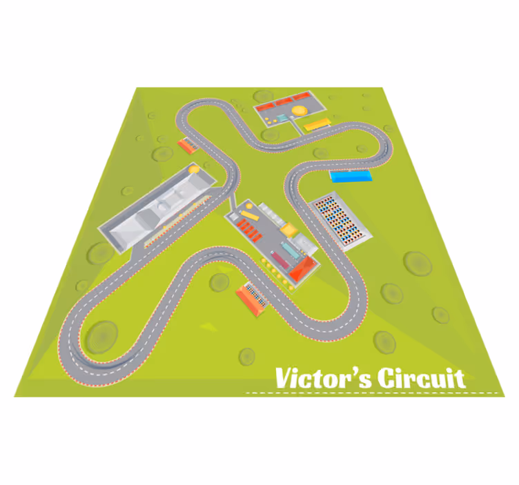 Amazing personalizable race track vinyl rug - TenStickers