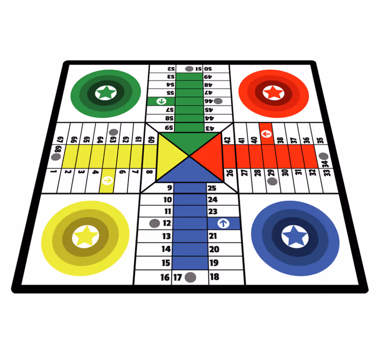 Stunning Parchis board game vinyl rug - TenStickers