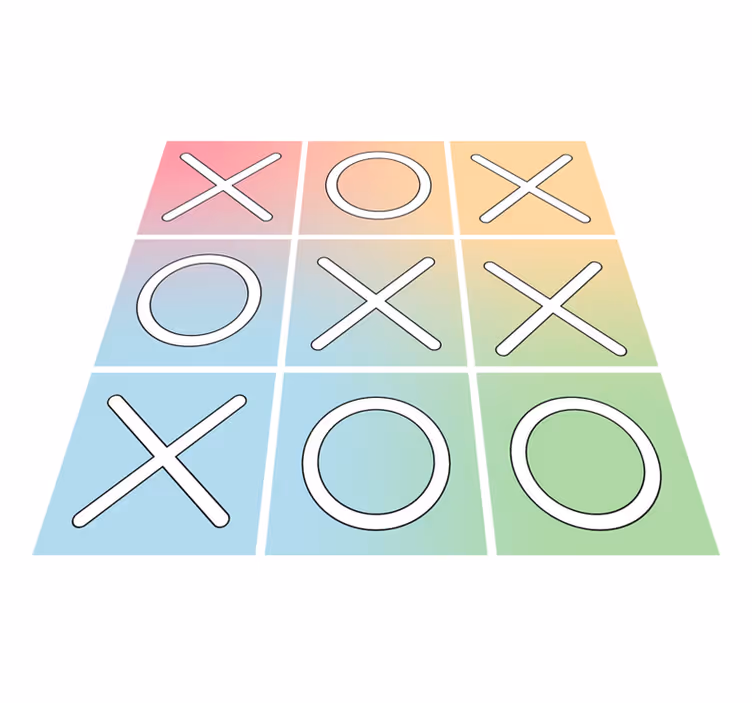 Tic-Tac-Toe Play game vinyl rug - TenStickers