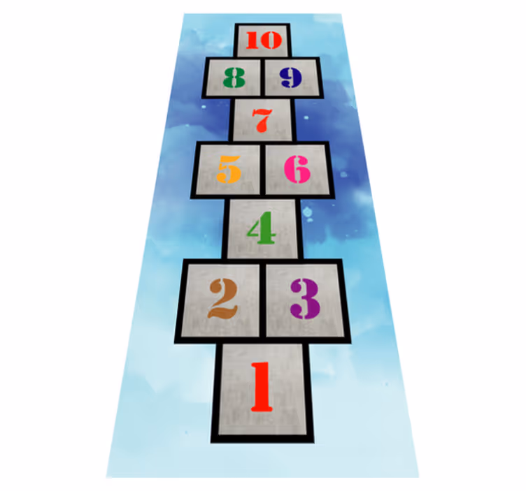 Hopscotch Fun game vinyl rug - TenStickers