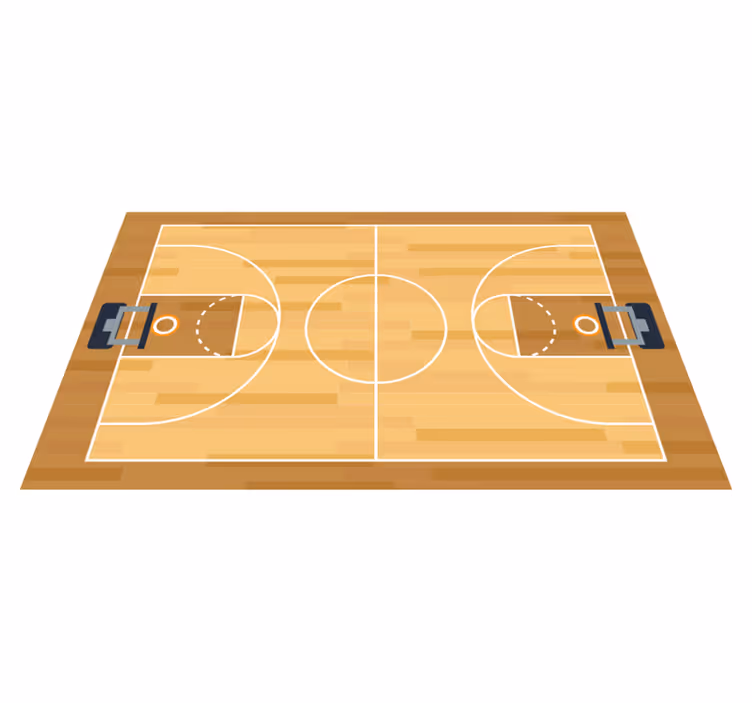 Basketball Court Design game vinyl rug - TenStickers