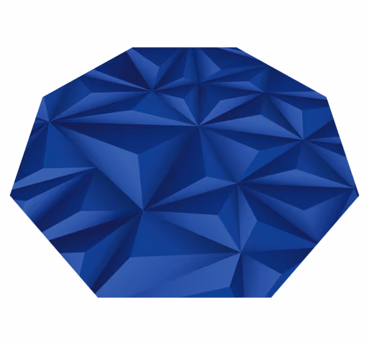 Geometric Blue Facets geometric vinyl rug - TenStickers