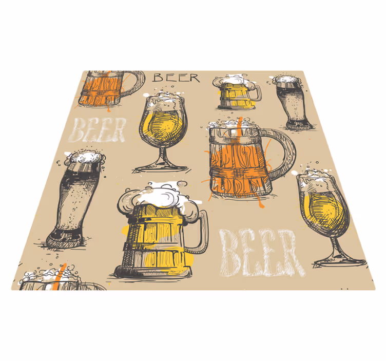 Beverage Illustrations custom rug - TenStickers