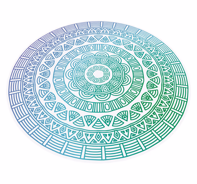 Mandala Circular Pattern mandala vinyl rug - TenStickers
