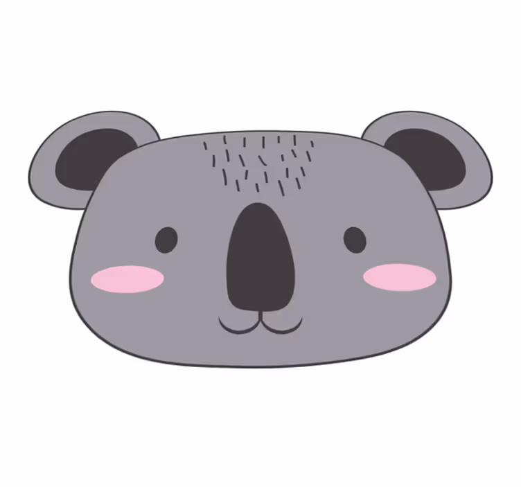 Koala Face nursery vinyl rug - TenStickers