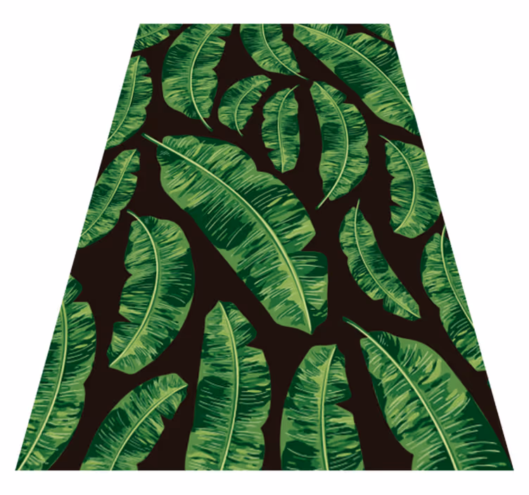 Nature vinyl rug with green leaf design - TenStickers