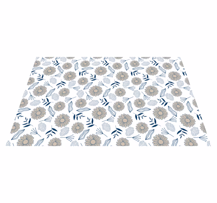 Floral Botanical Motif floral vinyl rug - TenStickers