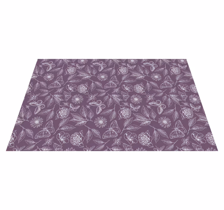 Floral Symmetry floral vinyl rug - TenStickers