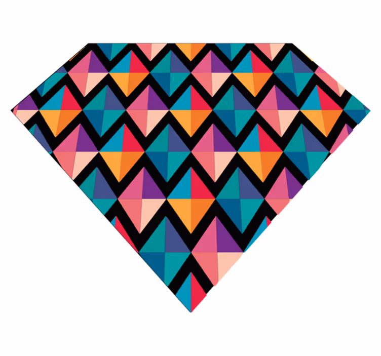 Colorful Triangular Patterns geometric vinyl rug - TenStickers
