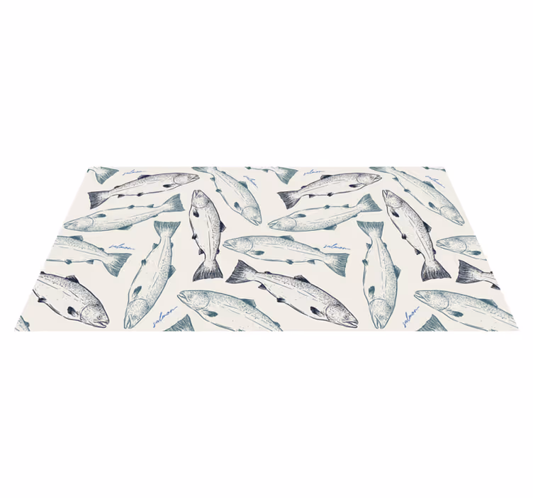 Fish Illustration animal vinyl rug - TenStickers