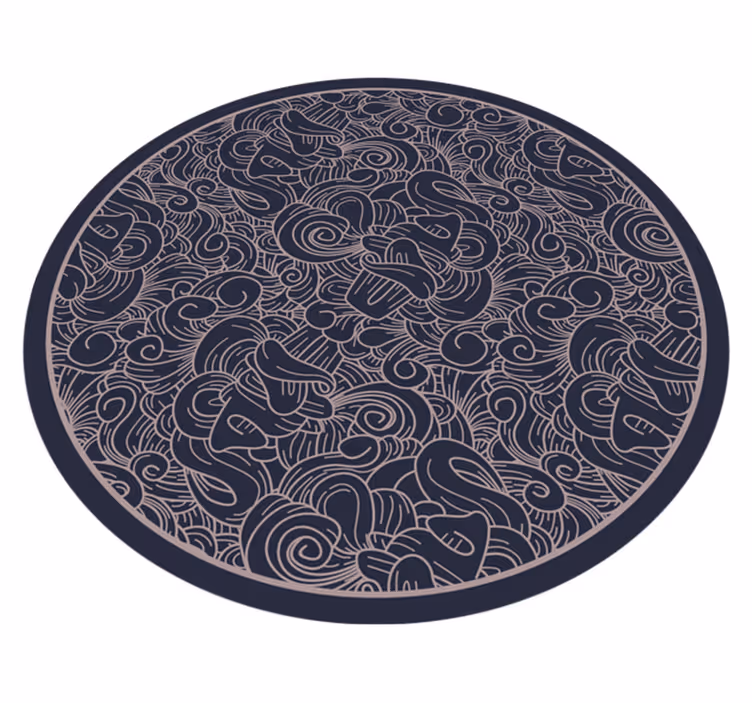 Mandala Swirl Motif mandala vinyl rug - TenStickers
