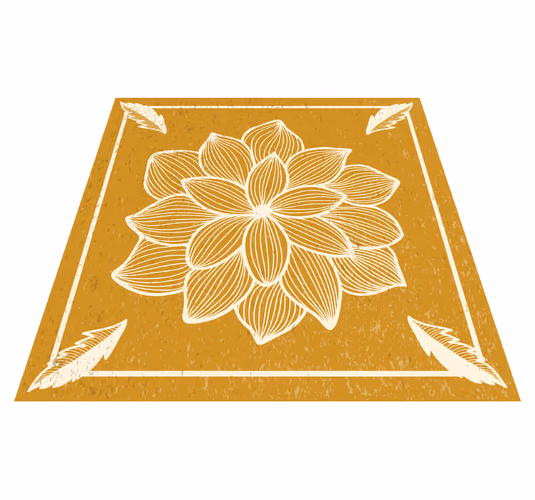 Floral flock paisley vinyl living room rug - TenStickers