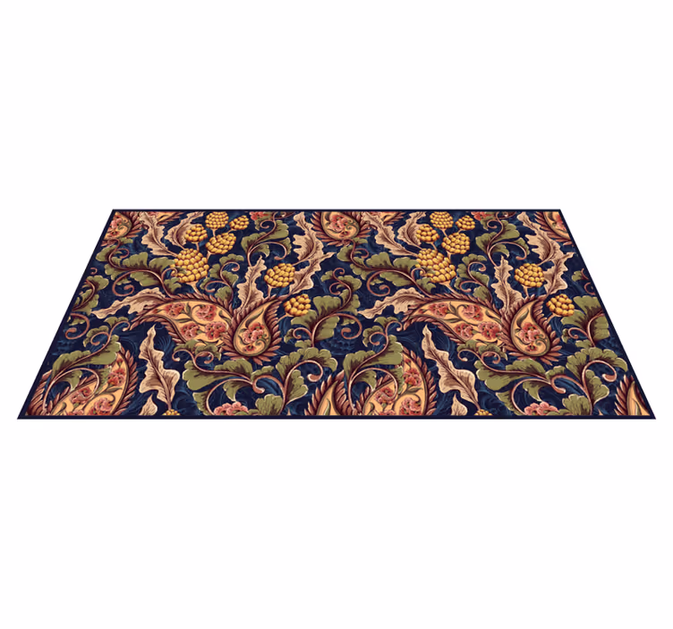 Floral Ornamentation floral vinyl rug - TenStickers