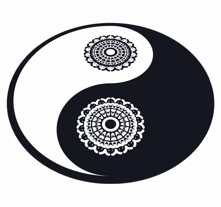 Yin Yang Mandala mandala vinyl rug - TenStickers