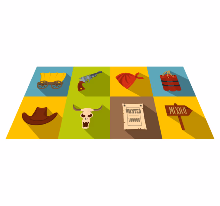 Western Adventure game vinyl rug - TenStickers
