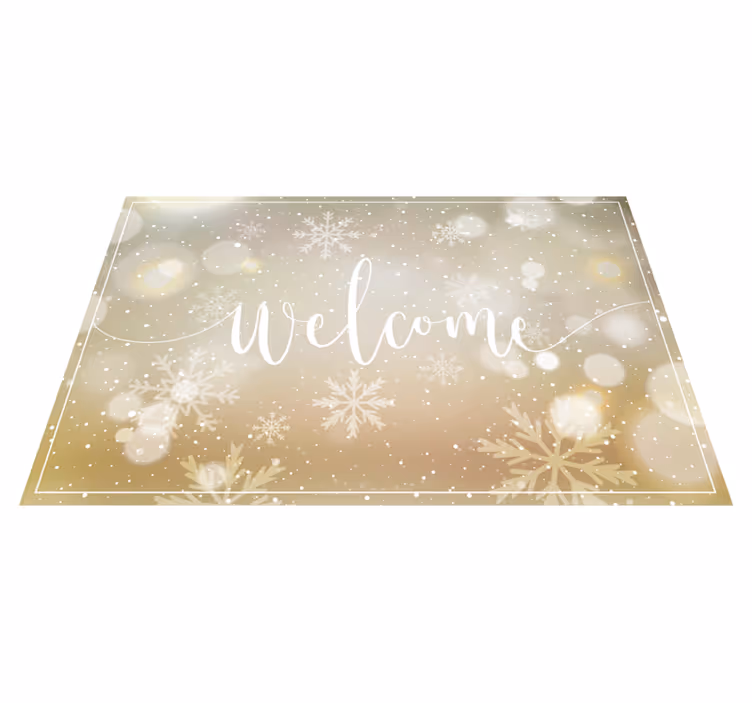 Seasonal Welcome Message Christmas vinyl rug - TenStickers