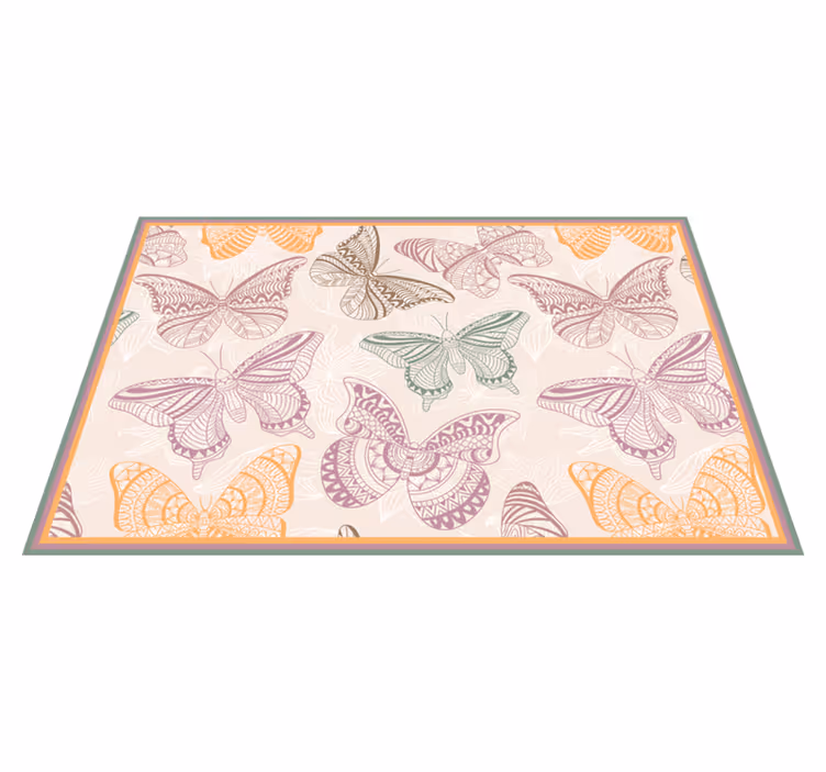 Butterfly Mandala mandala vinyl rug - TenStickers