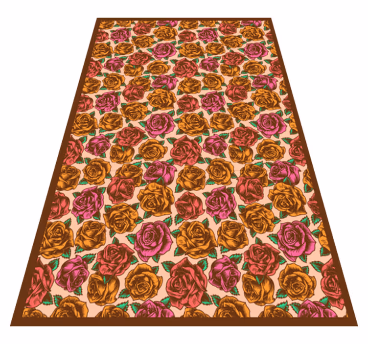 Rose Patterned floral vinyl rug - TenStickers