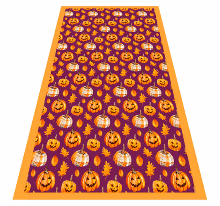 Pumpkin Pattern halloween vinyl rug - TenStickers