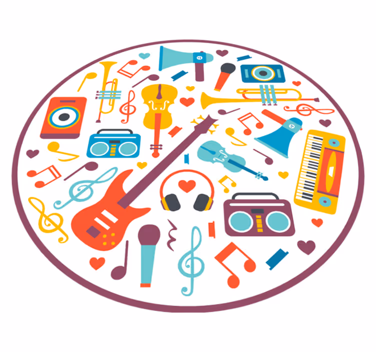 Musical Playtime Circle kids vinyl rug - TenStickers