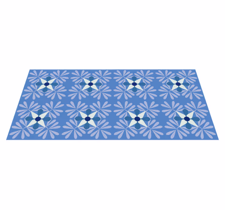 Floral Symmetry Pattern floral vinyl rug - TenStickers