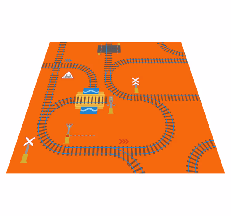 Playful Track Layout game vinyl rug - TenStickers
