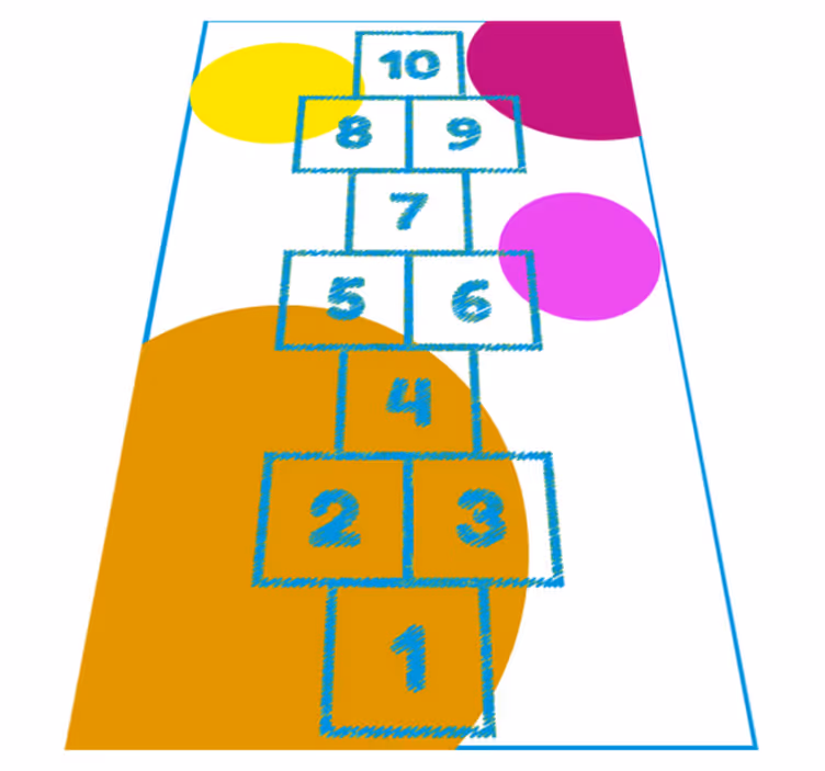 Hopscotch Graphic game vinyl rug - TenStickers