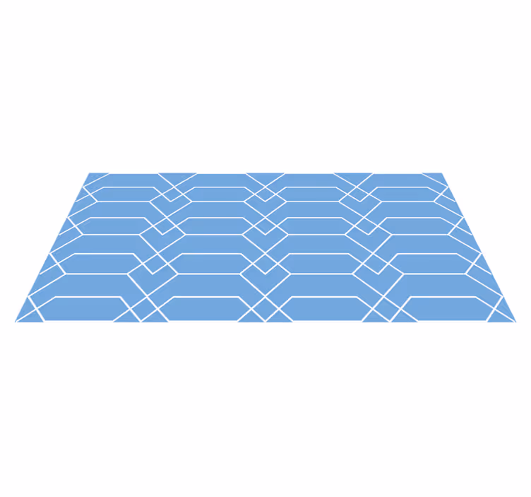 Geometric Blue Lines geometric vinyl rug - TenStickers
