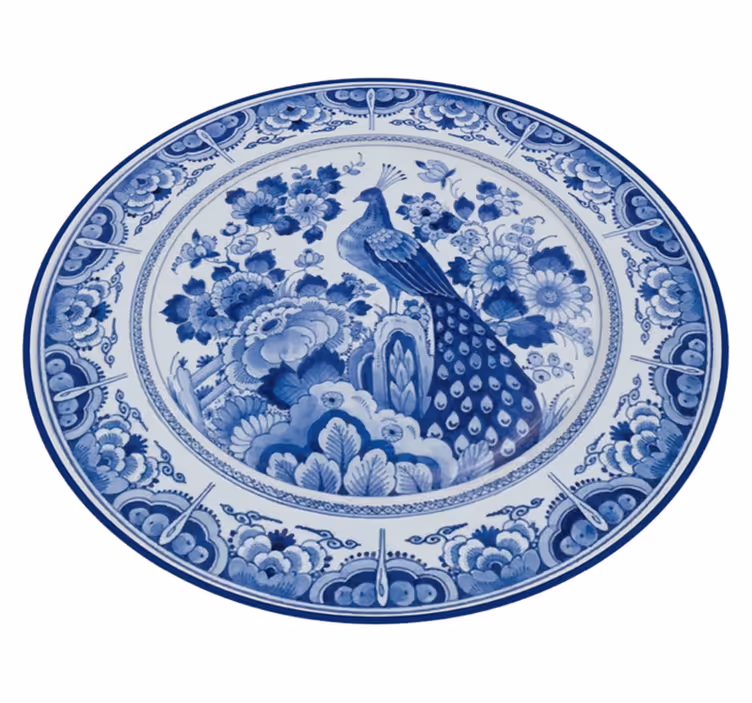 Delftware peacock tile carpet - TenStickers