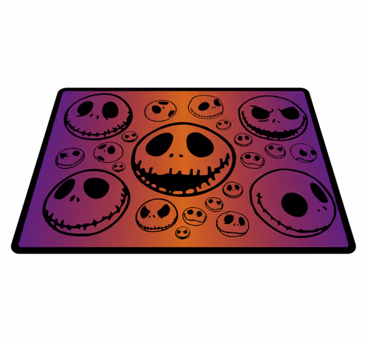 Spooky Skulls Pattern halloween vinyl rug - TenStickers