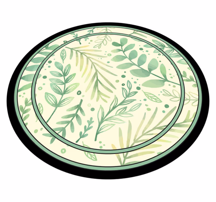 Botanical Motif Accent floral vinyl rug - TenStickers