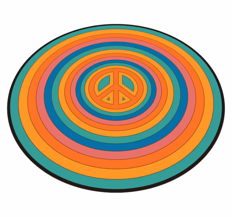 Colorful Peace Symbol teen vinyl rug - TenStickers