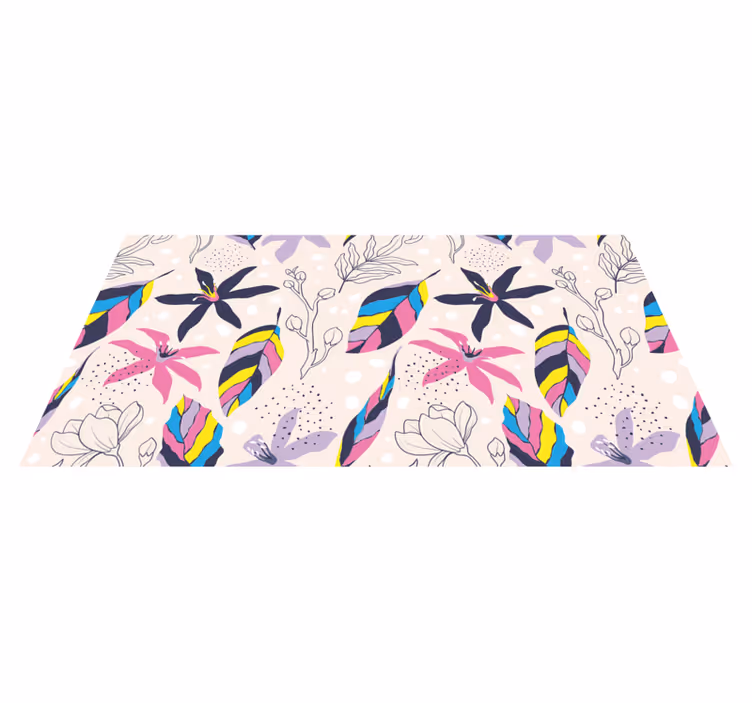 Floral Fantasy floral vinyl rug - TenStickers