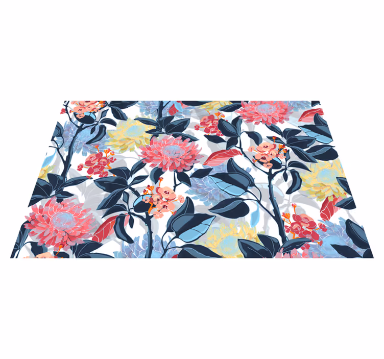 Floral Arrangement Detail floral vinyl rug - TenStickers