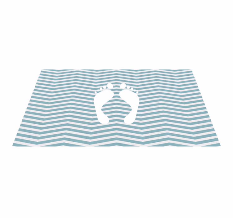 Striped Footprint striped vinyl rug - TenStickers