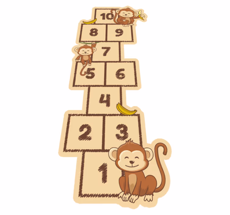 Monkey Hopscotch playroom carpet - TenStickers