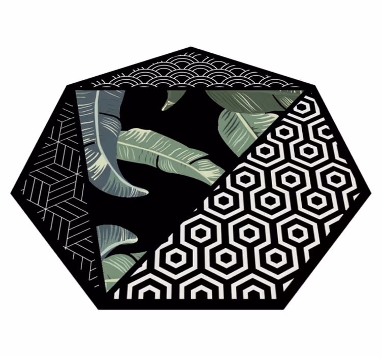 Botanical Hexagon floral rug - TenStickers