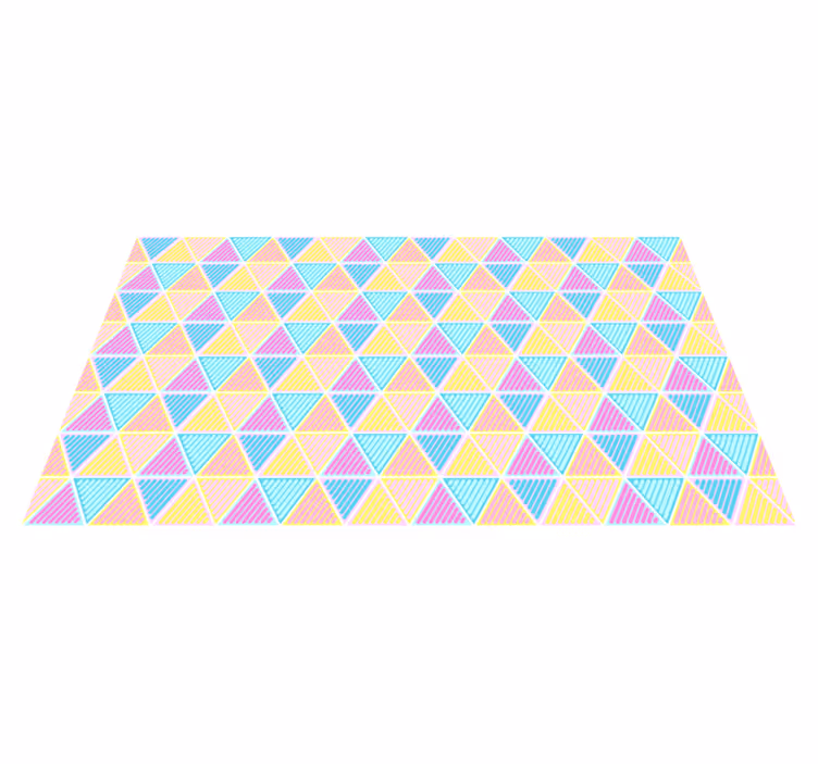 pastel triangles colorful tile carpet - TenStickers